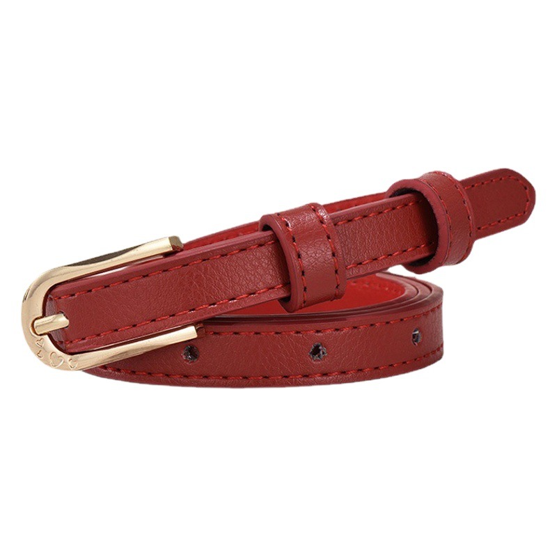 Cinturón delgado de las mujeres cinturón pequeño verano estilo coreano vestido decorativo versátil color caramelo cadena de la cintura simple hebilla pantalones cinturón