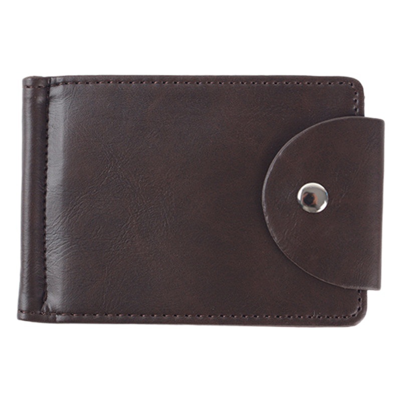 Cross-Border Trendy Creative Fashion Men's Wallet Flip Buckle Korean Version Dollar Clip Multi-Card Slot Card Holder Card Holder Wholesale