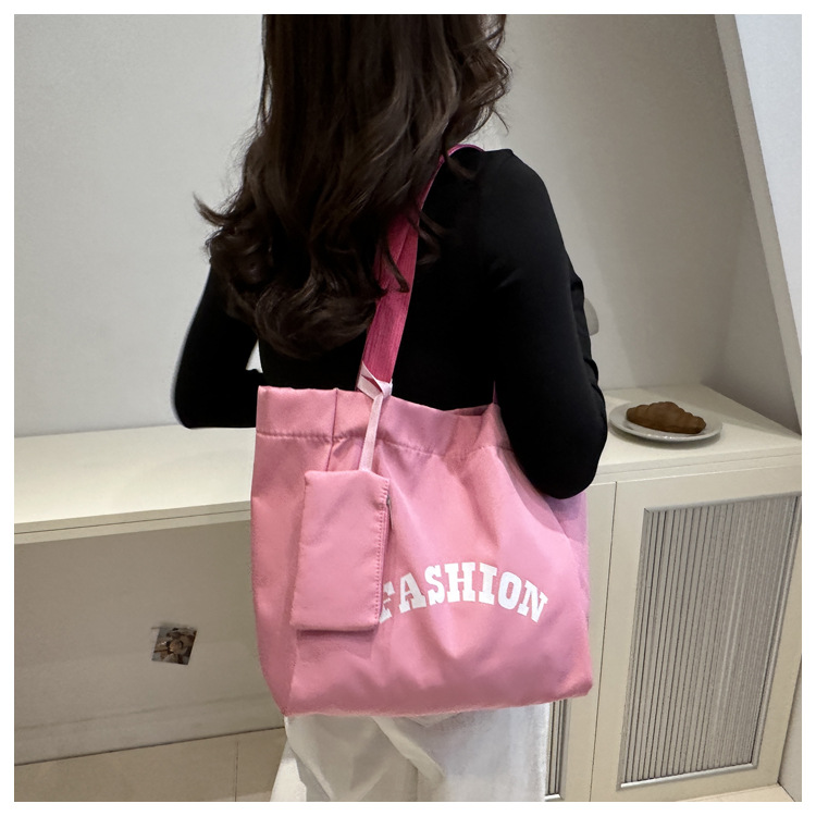 95g Weight Polyester Lining Material Magnetic Buckle Closure Type Double Shoulder Straps Strap Type Canvas Bag Bags Type Daily Occasion Oxford Cloth Material Women's Backpack Backpack Letter Pattern All Seasons Season Women's Gender Basic Style Square Shape Women's Basic Letter Oxford Cloth Shopping Bags 9