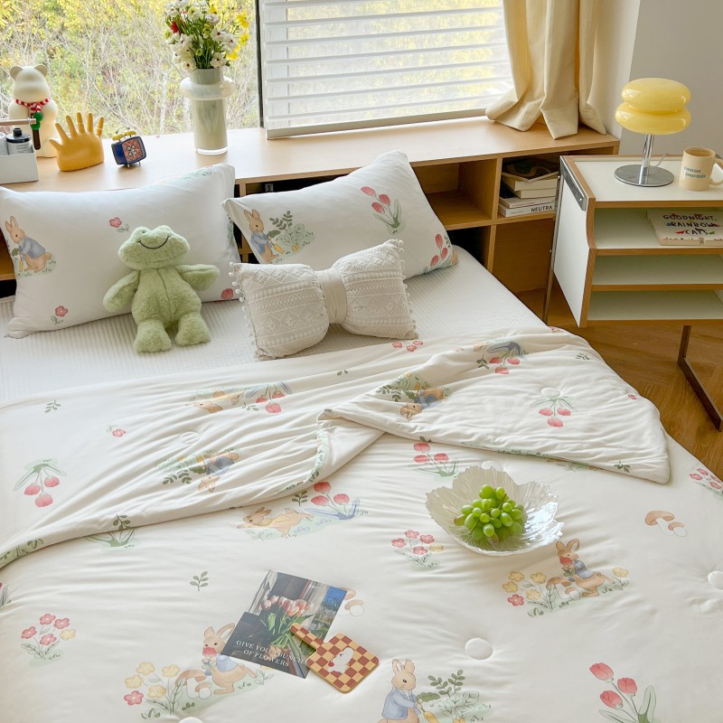 Edredón de verano de algodón de punto, edredón fresco de verano de fibra de soja para niños, edredón de regalo lavable a máquina, edredón de aire acondicionado de verano, edredón de primavera y otoño al por mayor