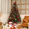 1.2m gold and red Christmas tree package tree + pendant + lights