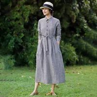 Осень ретро подогнанное бальное платье, oversize, плюс-сайз, хлопок и лён