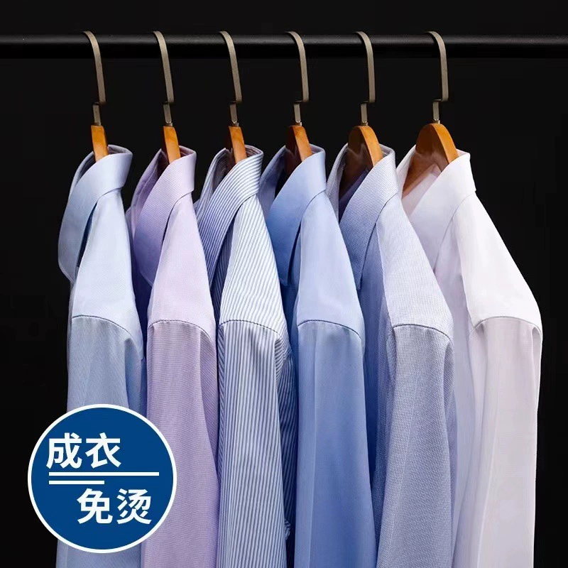 Новая мужская рубашка с длинным рукавом из чистого хлопка, антиморщинистая, готовая к носке, не требующая глажки, деловая рабочая одежда, белая рубашка оптом