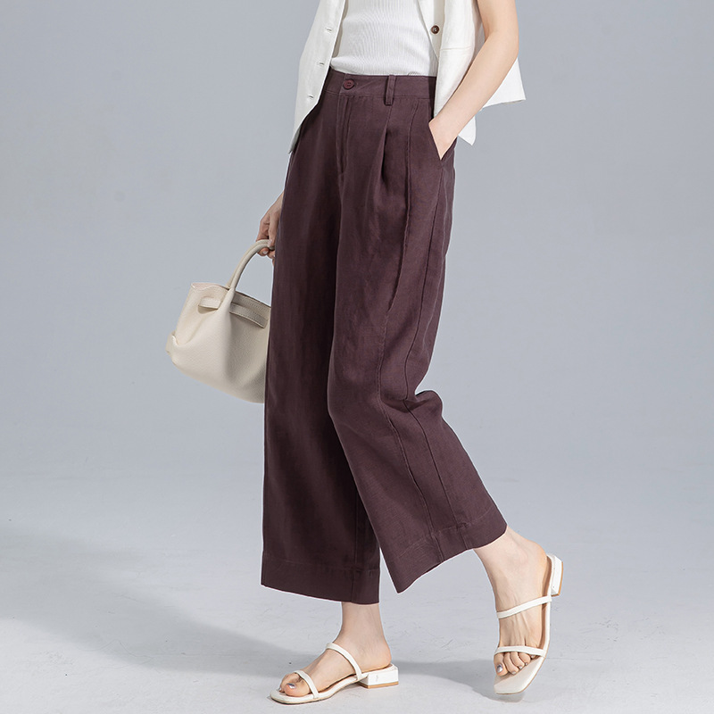 Xinge Relaxation Tencel Linen Cropped Wide-leg Pants Women's 2025 Summer Thin Loose Slimming Pants