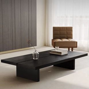 Solid Wood Vintage Coffee Table Living Room Simple Balcony Homestay Tea Table Small Apartment Tatami Bay Window Log Tea Table Japanese Style