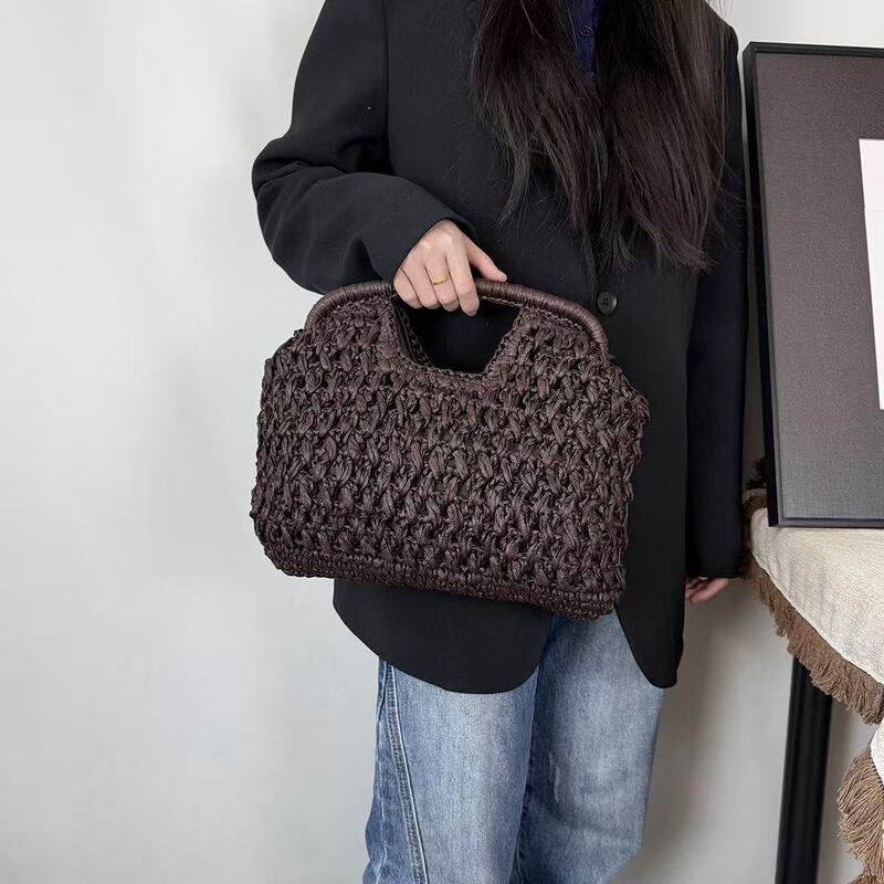 2026 Spring and Summer New Fashion Artistic Style Women's Handbag Seaside Travel Straw Clutch Bag Beach Bag 2026 Spring and Summer New Fashion Artistic Style Women's Handbag Seaside Travel Straw Clutch Bag Beach Bag