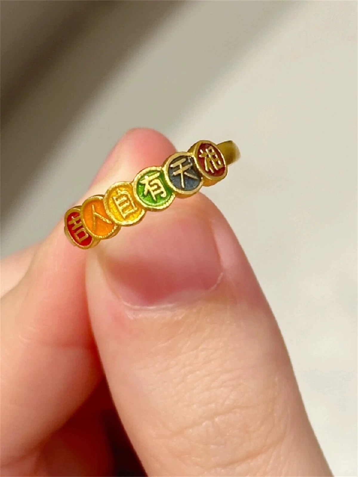 Dámsky prsteň Ping An Joy, staroveký smalt, dobré slová, národná móda, nový čínsky štýl, retro temperament, vysoko kvalitný zmyselný prsteň_voghion.com