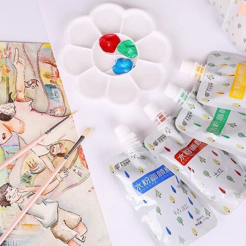 Wencui 100ML bagged pigment supplement solution 24 colors art professional painting set pigment wall painting gouache bag