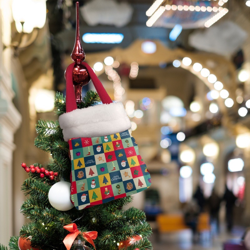 圣诞节礼物袋可爱印花手提袋 糖果袋布艺儿童礼品袋一件起订代发