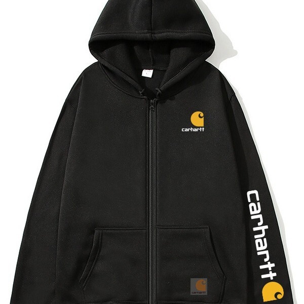 Cross-border new carhartt printed zipper sweater trendy men trendy women couple autumn and winter coat hooded cardigan sweater