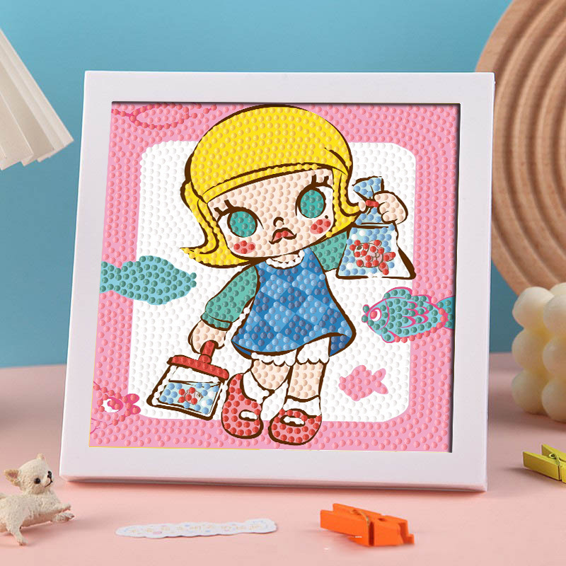Diamante infantil DIY hecha a mano con material de marco paquete de dibujos animados Sanliou pegatinas de diamante regalo al por mayor pinturas de mampostería