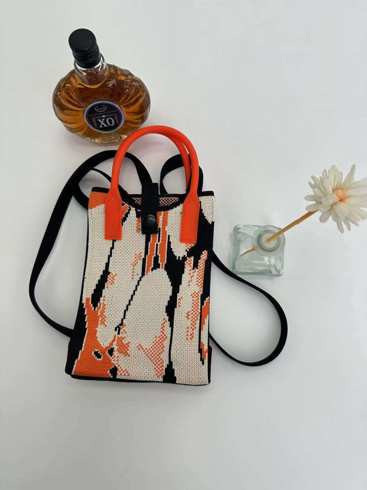 Cartoon Graphic Knit Compact Phone Crossbody Bag 46