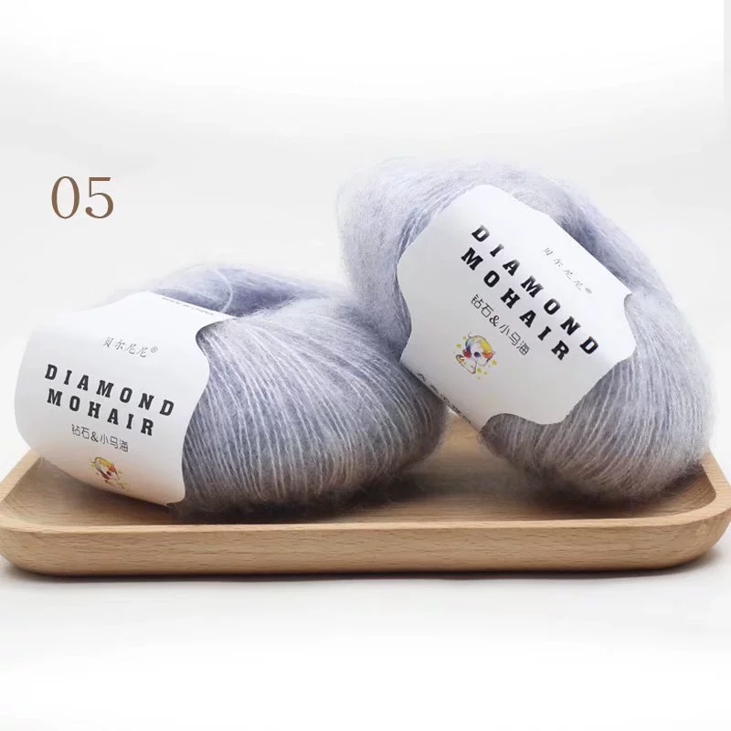 Мохеровая пряжа (Diamond Mohair), 25 г, мягкая пушистая, для вязания и крючка