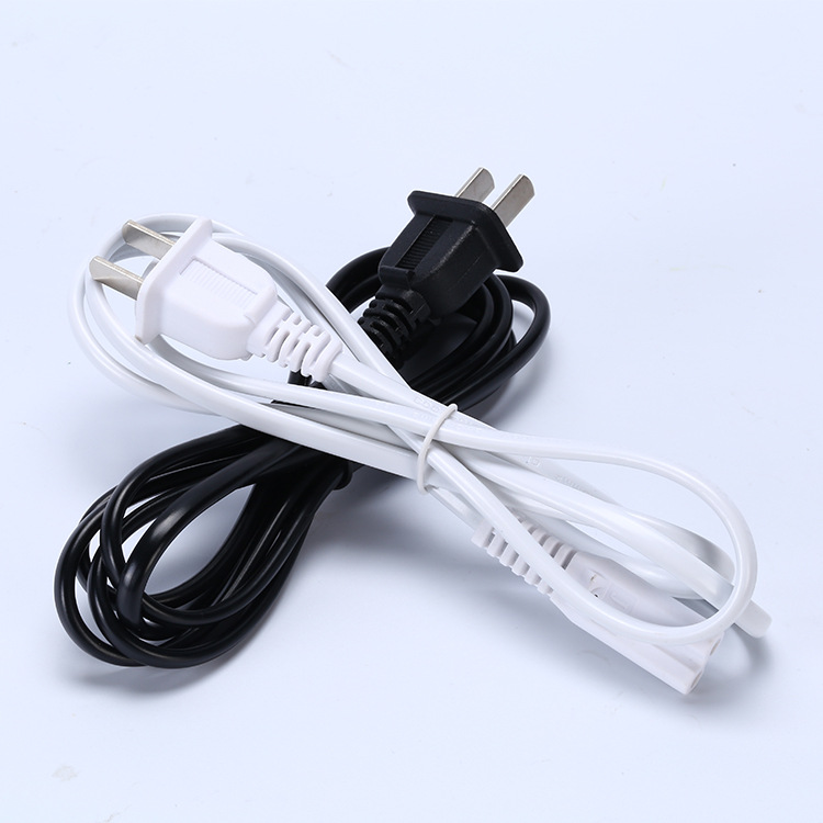 3C-certified national standard two-prong 8-character tail power cord, dual-hole full-copper gaming desk lamp speaker adapter charging cable