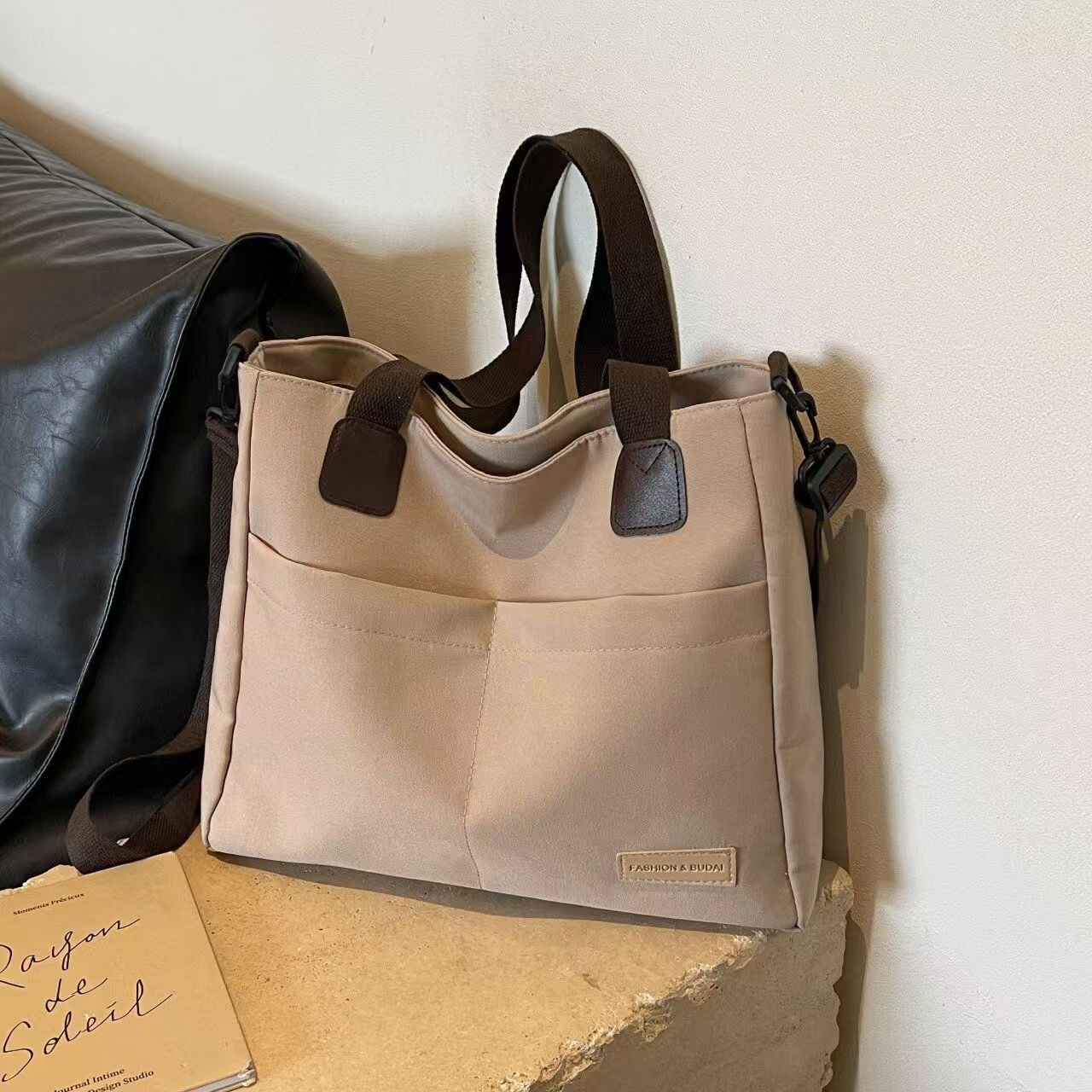 Diseño original japonés cremallera viaje engrosado lienzo bolsa de mano ocio estudiantes de literatura simple hombro mochila