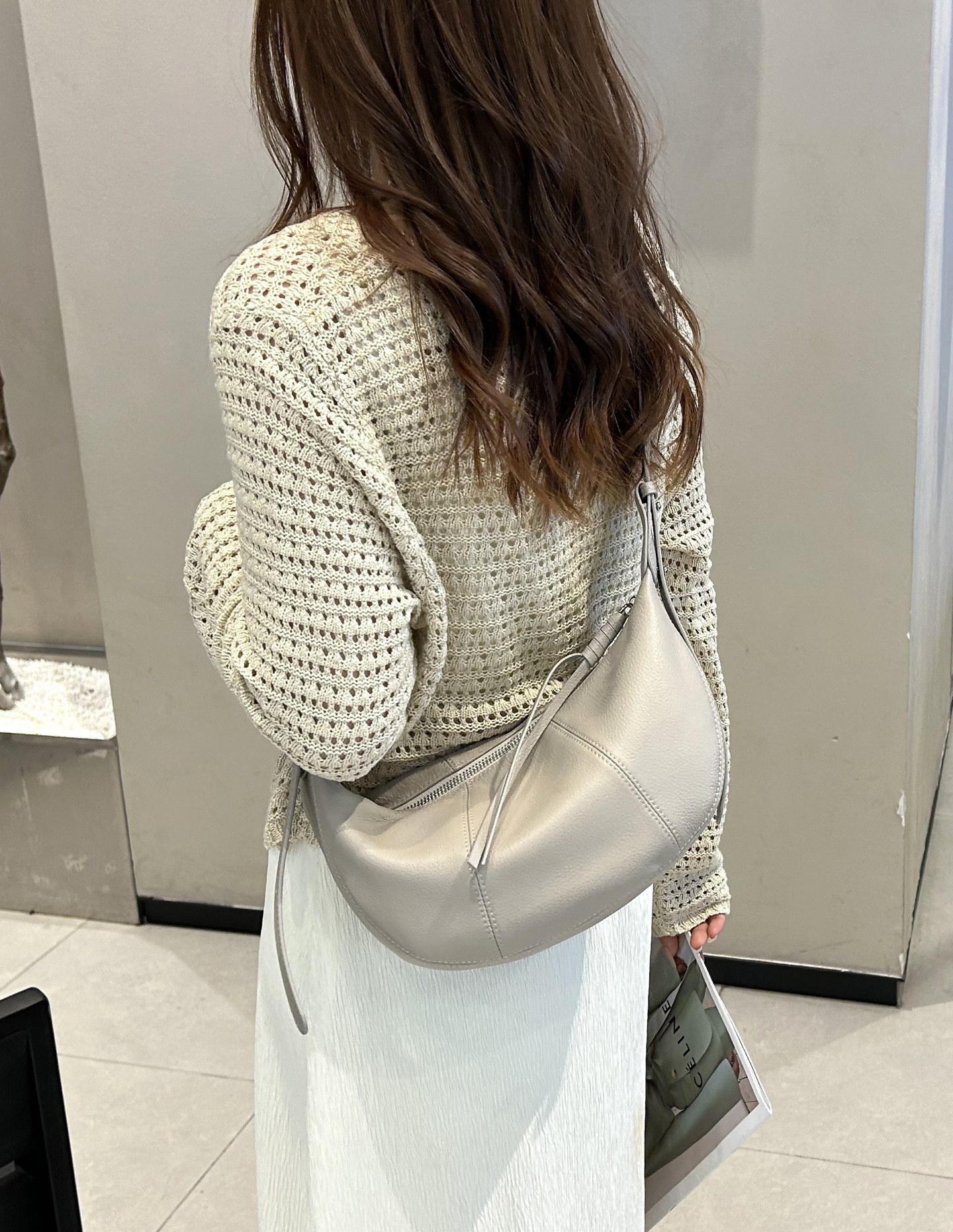 Cross-Border New Top Grain Cowhide Hobo Bag Single Shoulder Crossbody Dumpling Bag Niche Design Genuine Leather Versatile Large Capacity - Thumbnail 6