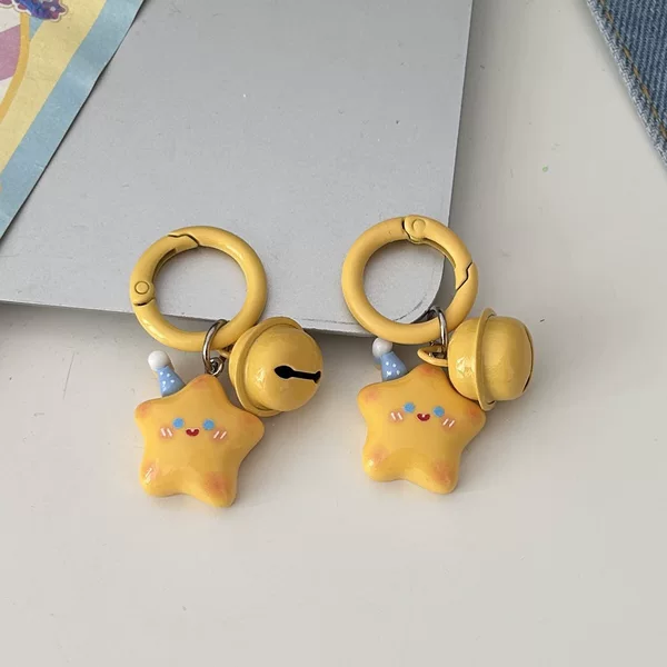 Cute Hat Star Bell Keychain Ins Five-Pointed Star Pendant Gift for Best Friend Gift Accessory Keychain