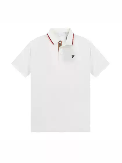 Spring and summer lapel Polo shirt new classic webbing placket T embroidered logo POLO shirt men's