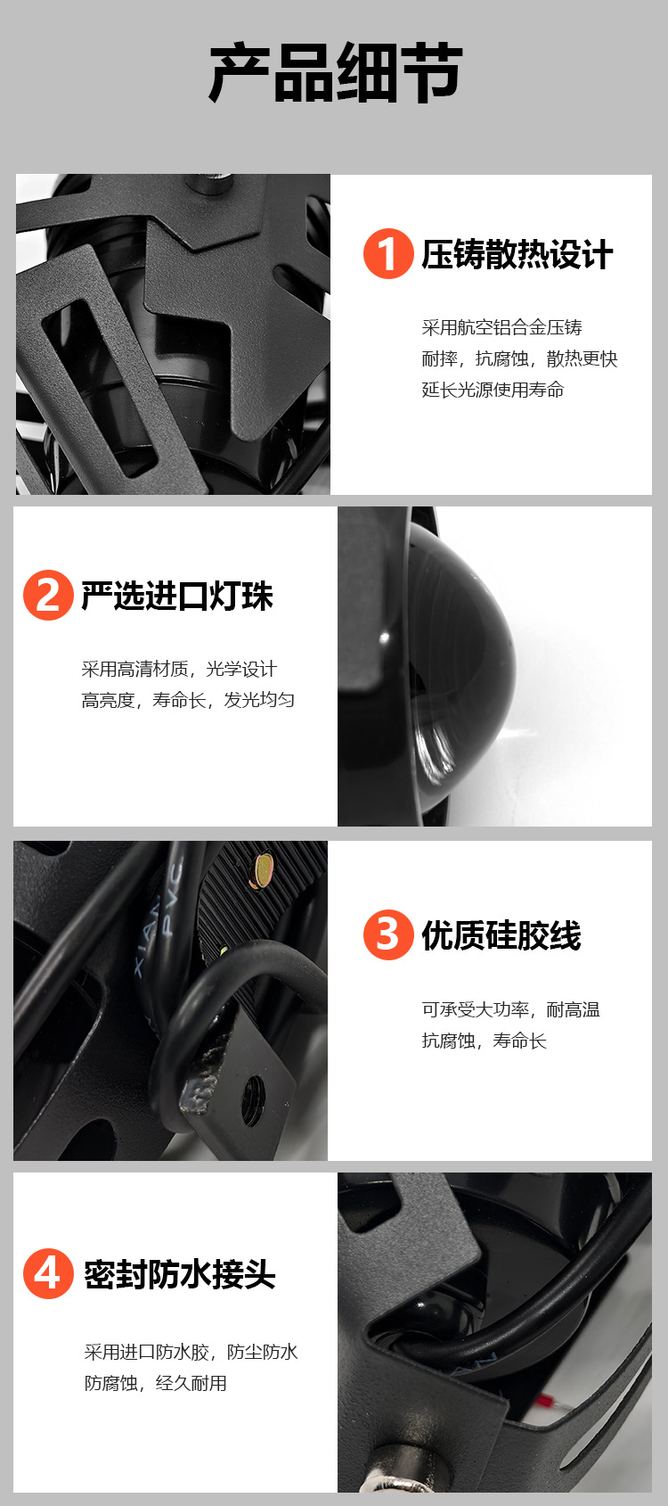Car LED Headlight Spotlight U5 Laser Angel Eye Aluminum Motorcycle Headlight