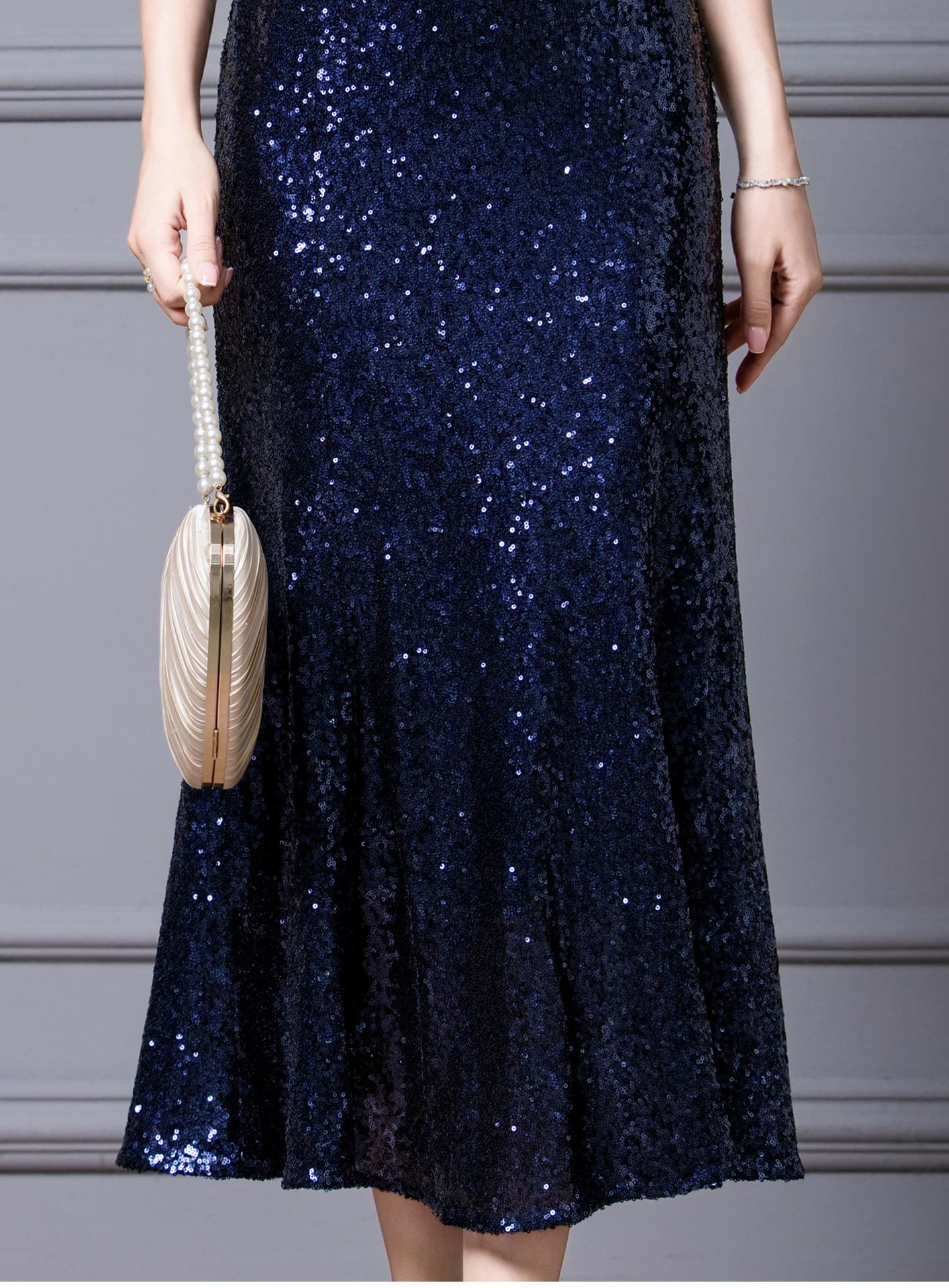 GraceChic Zhili Plus Size Festliches Sommerkleid für Damen 2025 – Neues, schweres, perlenbesetztes, langes, leichtes Abendkleid mit Strasssteinen_voghion.com