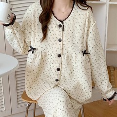 妊婦パジャマ春秋空気綿11月産後授乳服月子服春秋タイプ産婦授乳ホームウェア