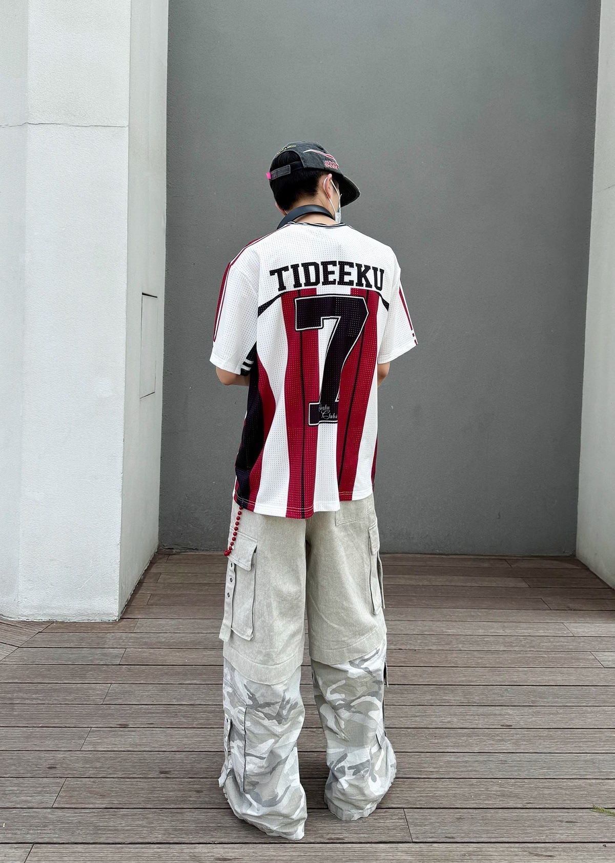 American-style Sports V-neck Jersey Short-sleeve T-shirt, New Loose Hip-hop Style T-shirt For Men And Women, Couple's_viptrois.com