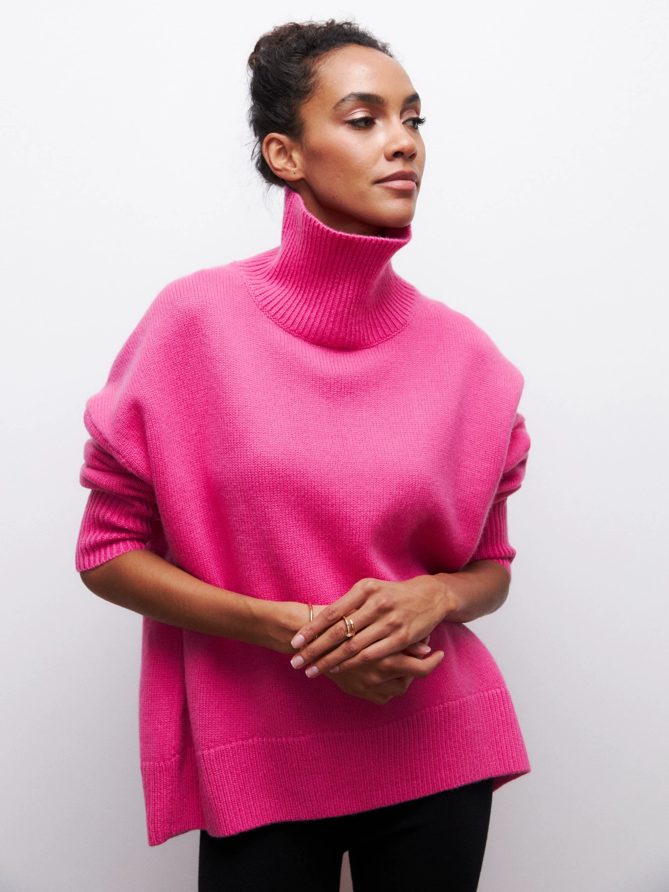 Demi-season Oversize Sweater, European City Style, Turtleneck, Multi-color Options