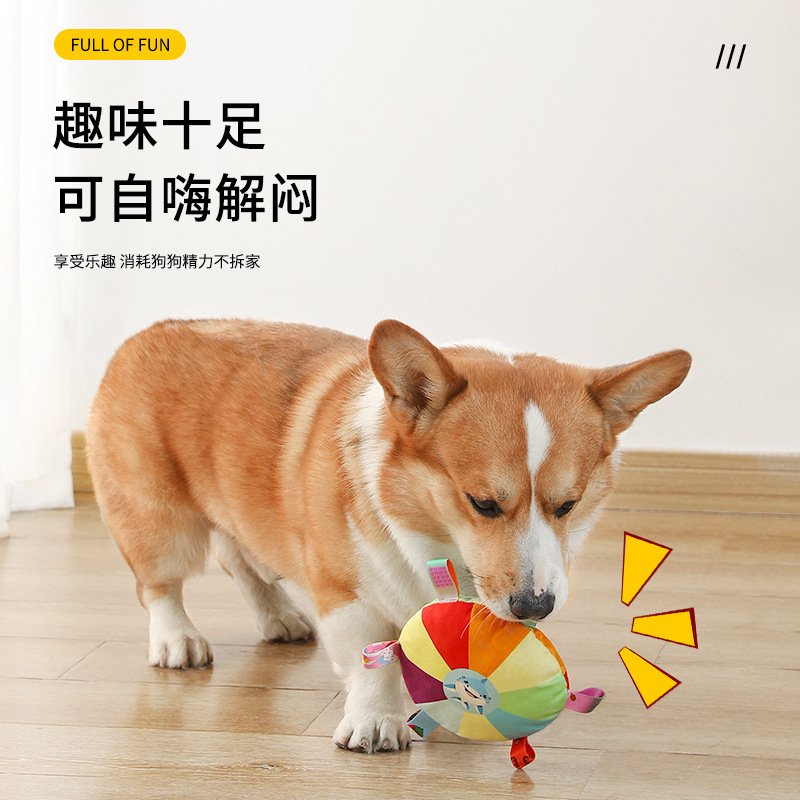 Frisbee de Peluche Sonoro para Perros de Peluche Resistente a Mordeduras para Entrenamiento