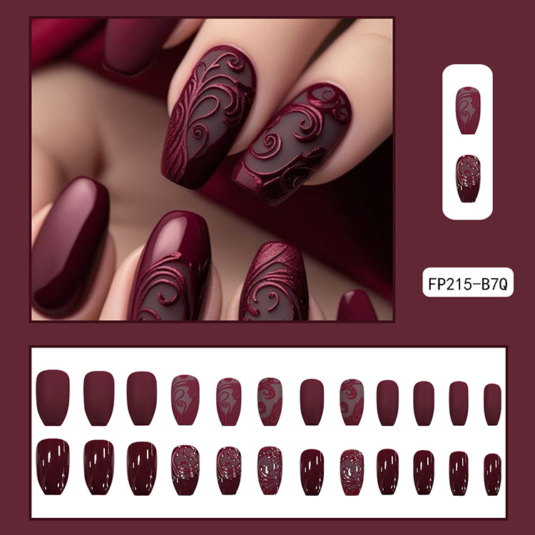 Uñas postizas 3D estéreo blanqueadoras, muy vendidas, piezas de arte de uñas portátiles transfronterizas, pegatinas de uñas sencillas con un toque de alta gama, venta al por mayor