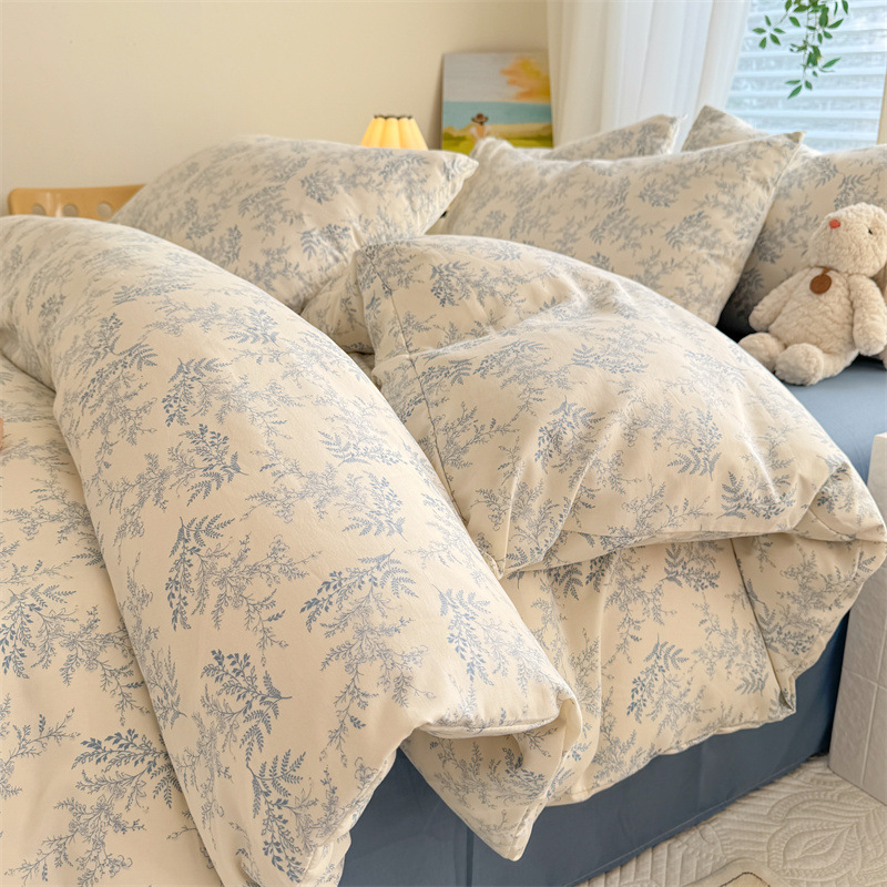 Cartoon Bear Bedding Set Soft Cloud Cotton Three Piece Sheet_voghion.com