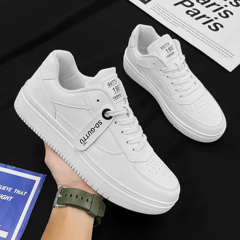 Осень 2023 Новые мужские повседневные универсальные модные тренды в спортивном стиле Белые кроссовки из ультрафибры для студентов с низким верхом