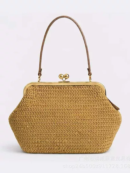 Fashion Large Kiss-Lock Clutch Bag 2026 Spring/Summer New Style Handbag, Same Model as Runway, Single Shoulder Crossbody Bag for Women