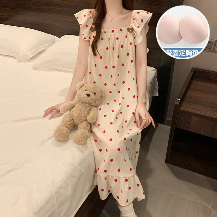 Z056# vestido de dormir - con cojín de pecho