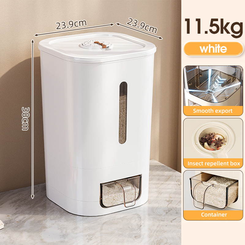 Barril de arroz sellado en el hogar, a prueba de insectos y a prueba de humedad, cubo de almacenamiento de granos, tanque de arroz 2024, nuevo contenedor de almacenamiento de arroz, caja de arroz