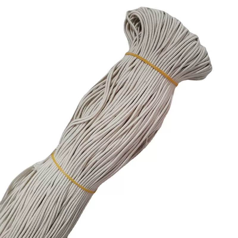 White elastic black beads, hair rope, 1.2mm