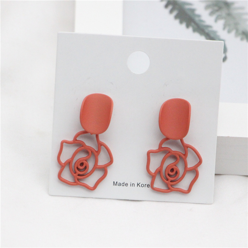 Fashion Flower Iron Stoving Varnish Earrings