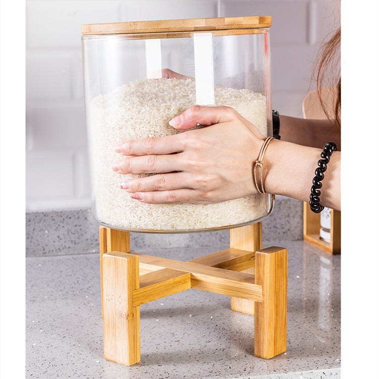 Recipiente de vidrio para almacenar arroz, frasco sellado grueso, recipiente para granos de cáscara de mandarina, recipiente hermético a prueba de humedad, caja para arroz.