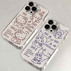 凱蒂貓庫洛米蘋果15promax手機殼iPhone14太空殼13透明12防摔11軟