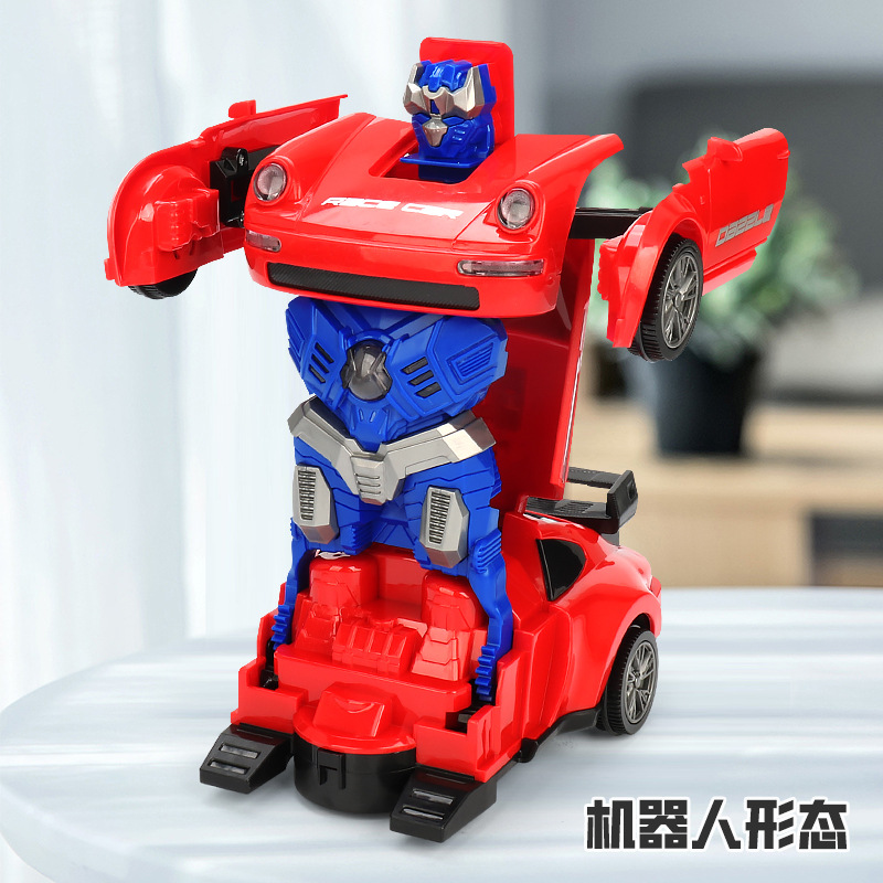 Tiktok mismo eléctrico universal deformación coche música deformación ligera robot coche deportivo modelo puesto al por mayor