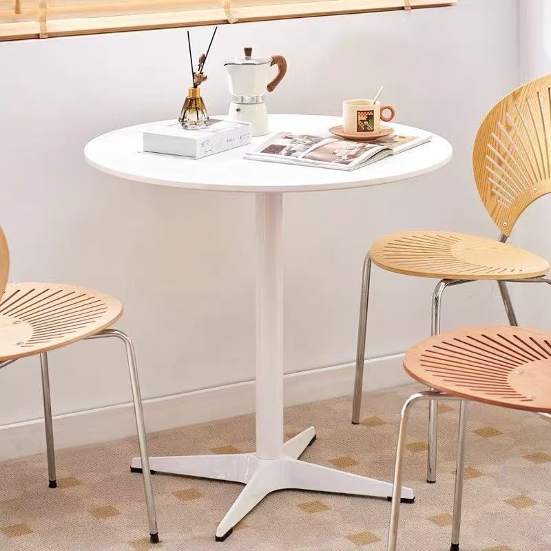 Simple, minimalist dining table for cafes, bubble tea shops, small round tables for home use, small apartments, balconies, and outdoor dining, also suitable as a meeting table