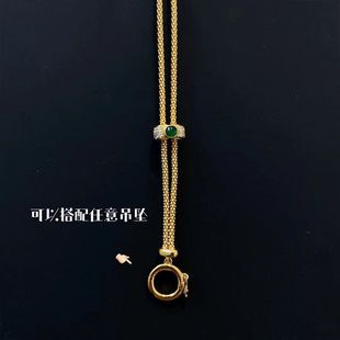 Italian imported retro versatile chain gold-plated necklace light luxury with ancient coin pendant length adjustable wholesale