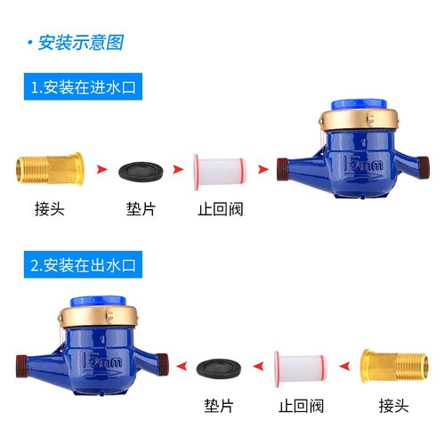 6分止逆阀单向阀4分水表塑料接头止回阀家用机械式阀防空转防倒流