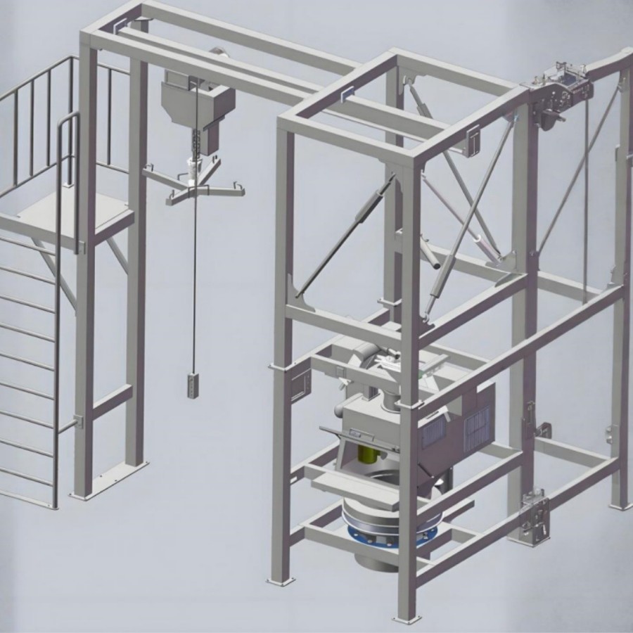 吨包袋拆包机两用不锈钢投料站粉末电葫芦卸料机全自动无尘加料机
