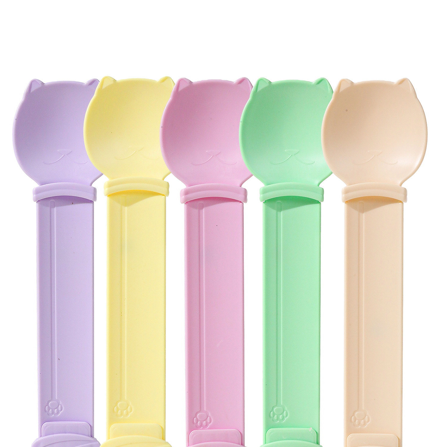 Tilla de gato, extrusor, cabeza de gato, tira de gato, cuchara de alimentación, cuchara de comida para gatos de colores mixtos, tira de alimentación de comida, tira de barro de carne, extrusor de cabeza de gato, gato