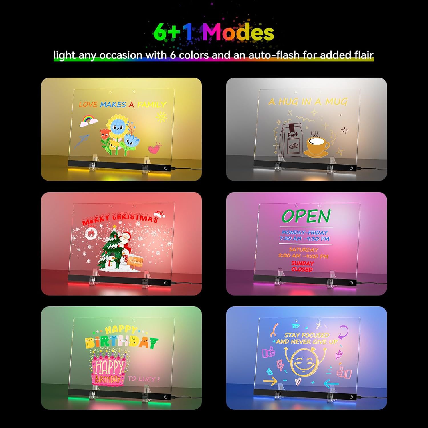 2025 Tablero de dibujo luminoso de bricolaje para niños transfronterizos Tablero de dibujo acrílico Día del niño Día de la madre Tablero de dibujo de regalo de Navidad