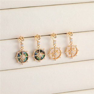 DIY Earrings Accessories Star Pearl Earrings 14k Jewelry Empty Body S925 Silver Needle Abalone Bei Earrings Women