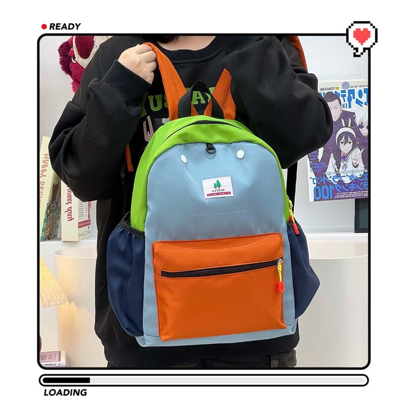 American-Style Casual Large-Capacity Travel Backpack, Trendy Candy Color Matching, College Student Couple Style Outdoor Sports Backpack American-Style Casual Large-Capacity Travel Backpack, Trendy Candy Color Matching, College Student Couple Style Outdoor Sports Backpack