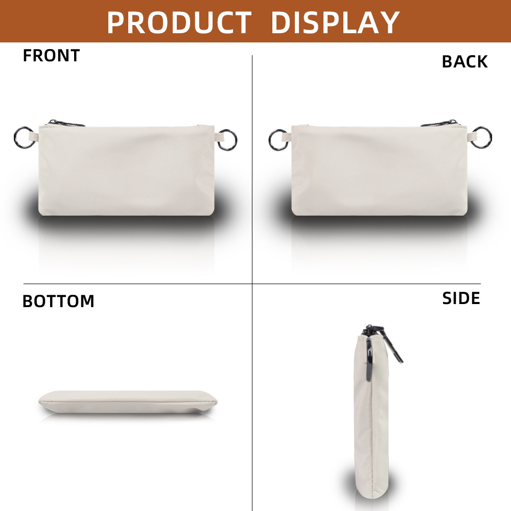 Oxford Cloth Material Unisex Small Oxford Cloth Solid Color Streetwear Square Zipper Square Bag