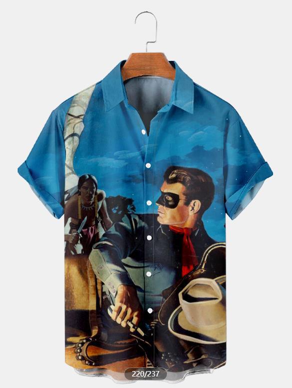Tendencia de la moda para hombres Camisa de manga corta hawaiana Camisa estampada digital 3D Estilo explosivo transfronterizo de Amazon