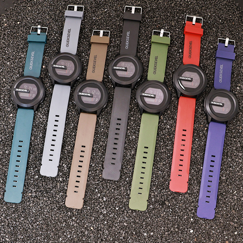 QUEKSEVEL marca nuevo producto tecnología para hombres reloj electrónico multifuncional impermeable tendencia luminosa reloj electrónico para estudiantes
